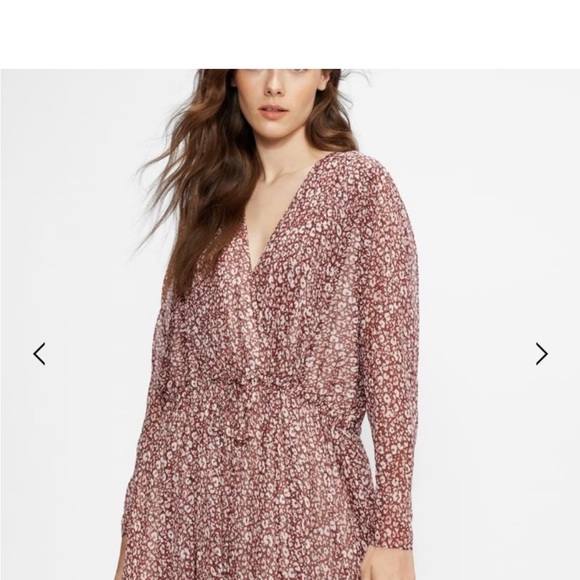 Ted Baker Floral V-Neck Maxi Dress - Brown/White, Size 3 (US 8-10) Excellent - Picture 4 of 10